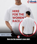 Here for the women’s race shirt