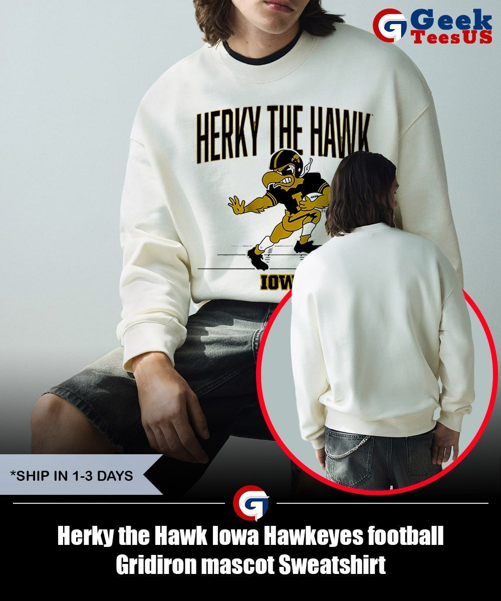 Herky the Hawk Iowa Hawkeyes football Gridiron mascot shirt