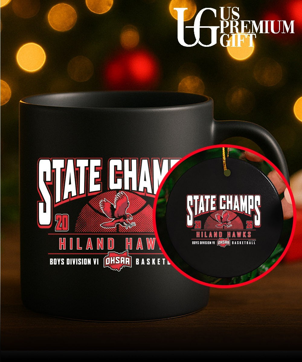 Hiland Hawks 2026 OHSAA Boys Basketball D6 State Champions shirt