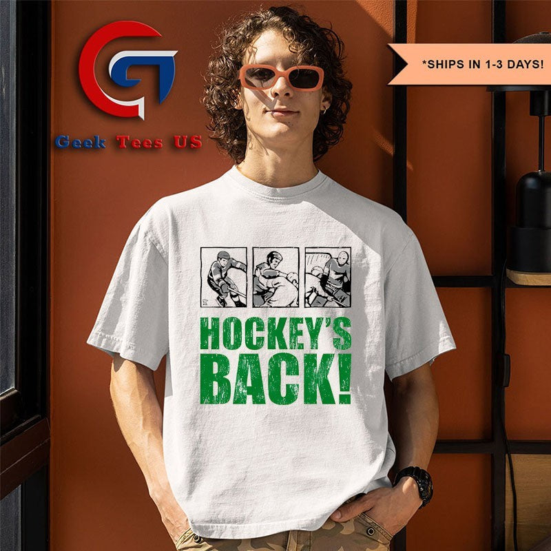 Hockey’s back NHL comic shirt