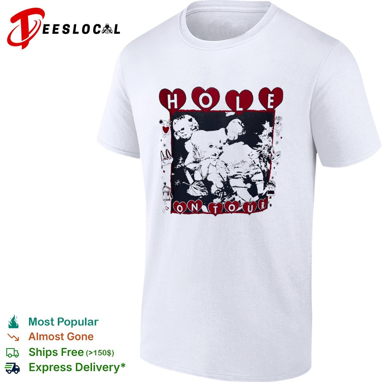 Hole On Tour Vintage Band Courtney Love shirt