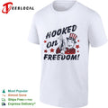 Hooked on Freedom Uncle Sam Patriotic Fishing Patriotic Independence Day shirt