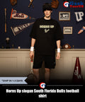 Horns Up slogan South Florida Bulls football shirt