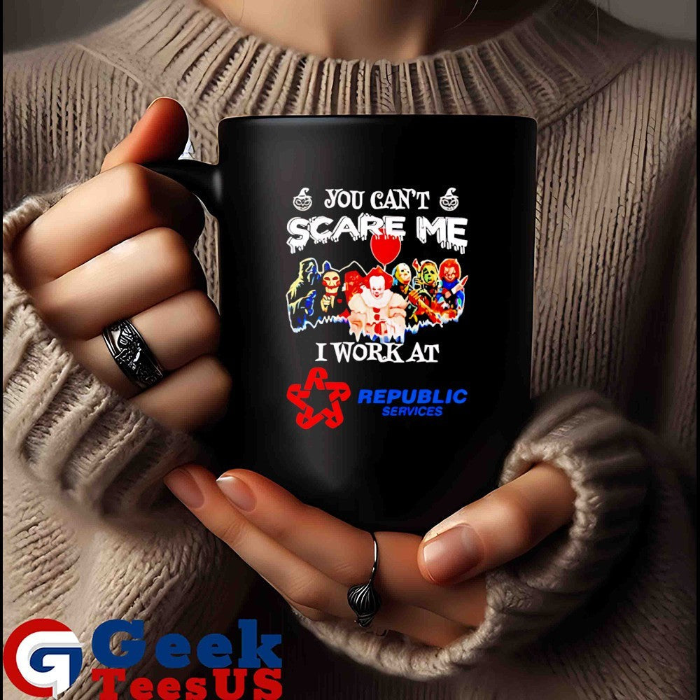 Horror characters you can’t scare me I work at Republic Services Halloween T-shirt