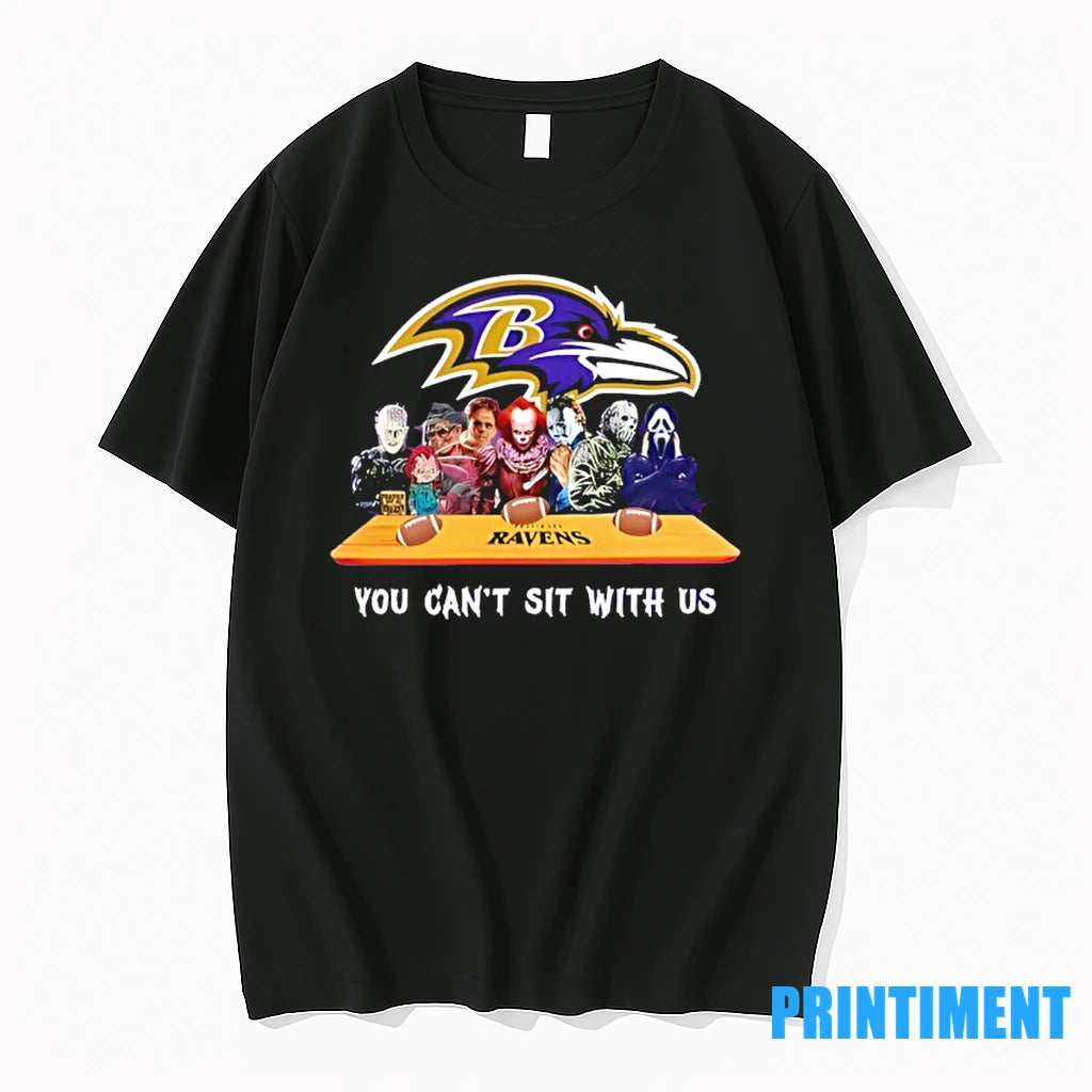 Horror Movie Characters You Cant Sit With Us Baltimore Ravens Halloween Tshirts Sweater