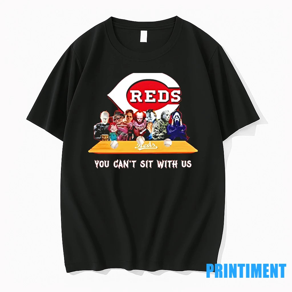 Horror Movie Characters You Cant Sit With Us Cincinnati Reds Halloween Tshirts Sweater