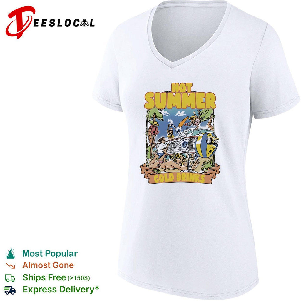 summer cold drinks beach volleyball vintage shirt