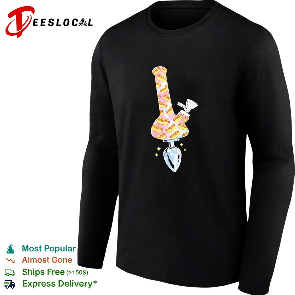 Hotdog Bong Buttplug funny shirt
