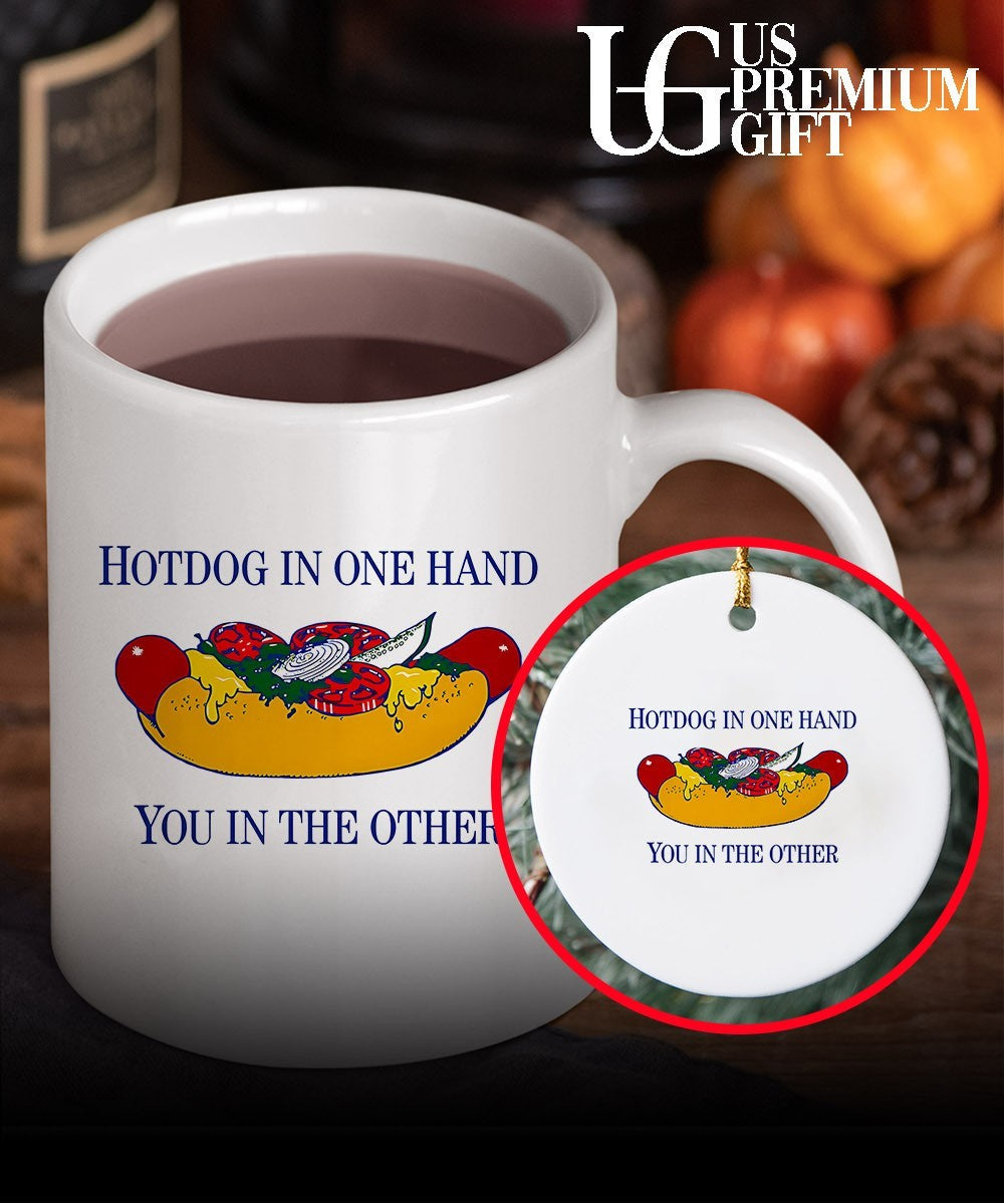 Hotdog in one hand you in the other shirt