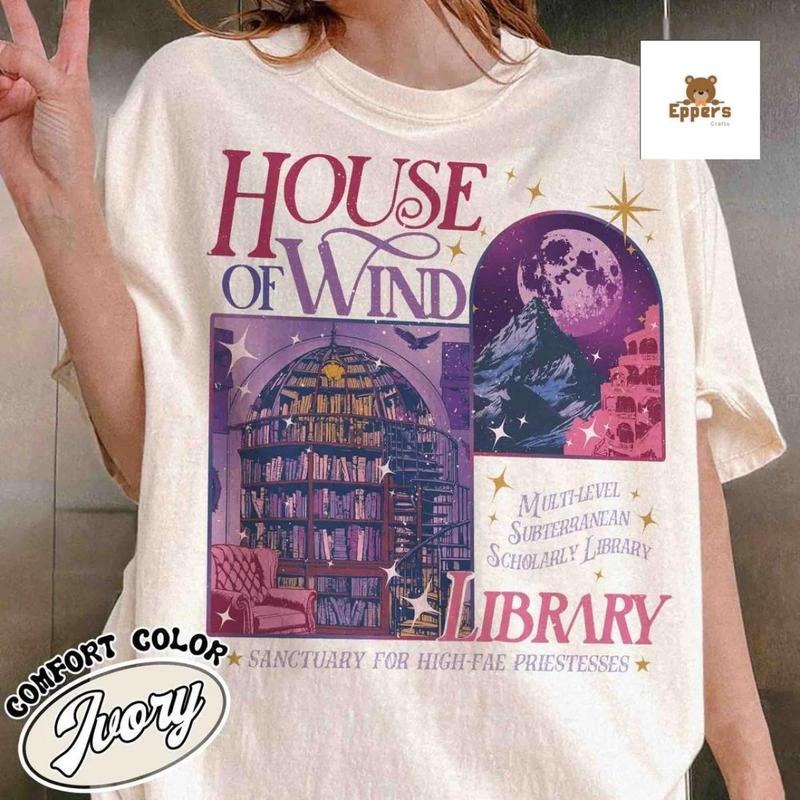 House of Wind Library Shirt, Acotar Shirt, Library Velaris Shirt, Bookish Shirt, Book Lover Gift, Trendy Outfits, Stay Ahead of