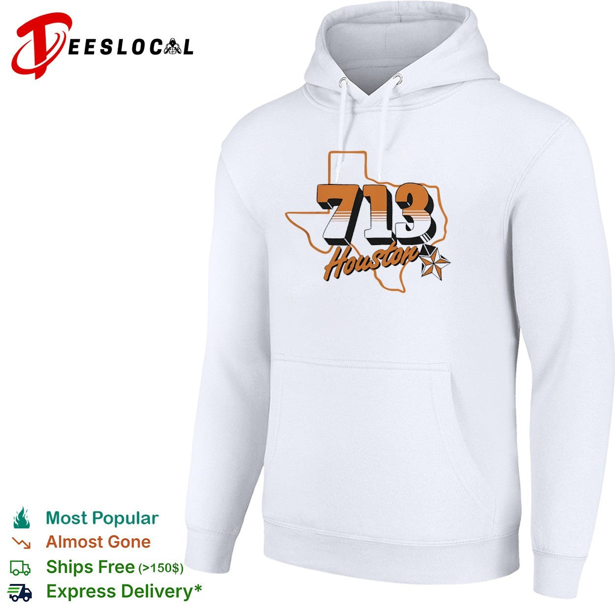 Houston 713 Area Code Texas State Outline shirt