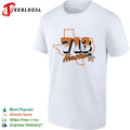 Houston 713 Area Code Texas State Outline shirt