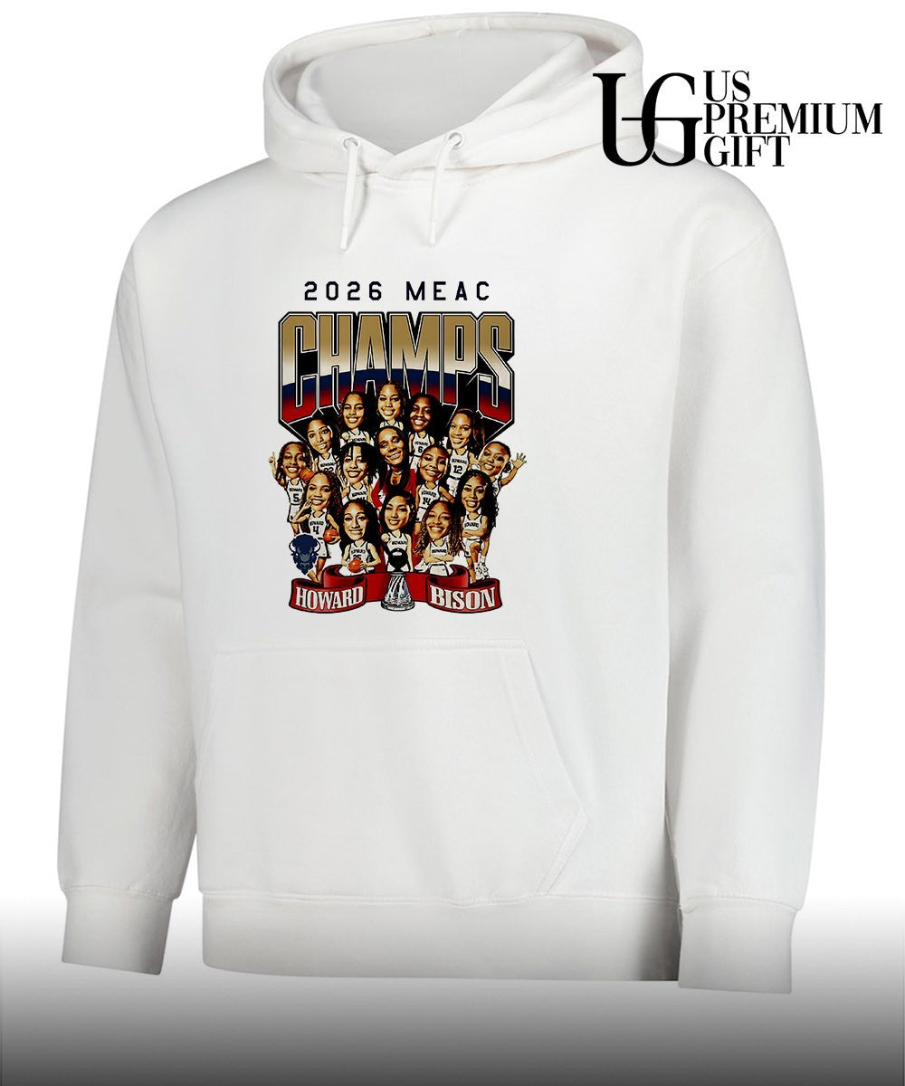 Howard Bison women’s basketball 2026 MEAC Champs caricature shirt