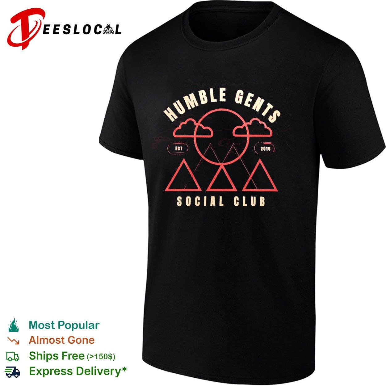 Humble Gents Social Club EST 2016 Mountains Clouds Sun shirt