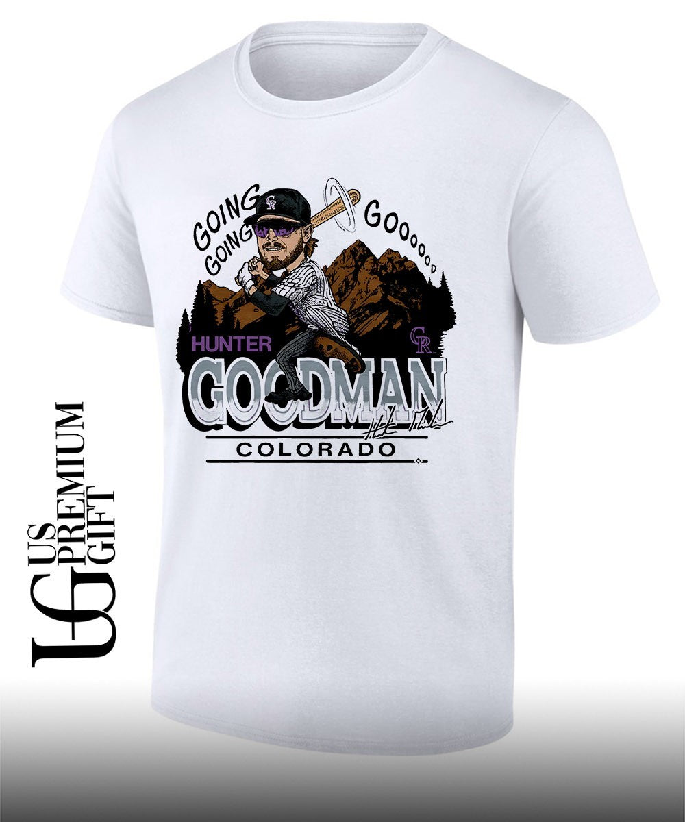 Hunter Goodman Colorado Rockies baseball caricature signature shirt