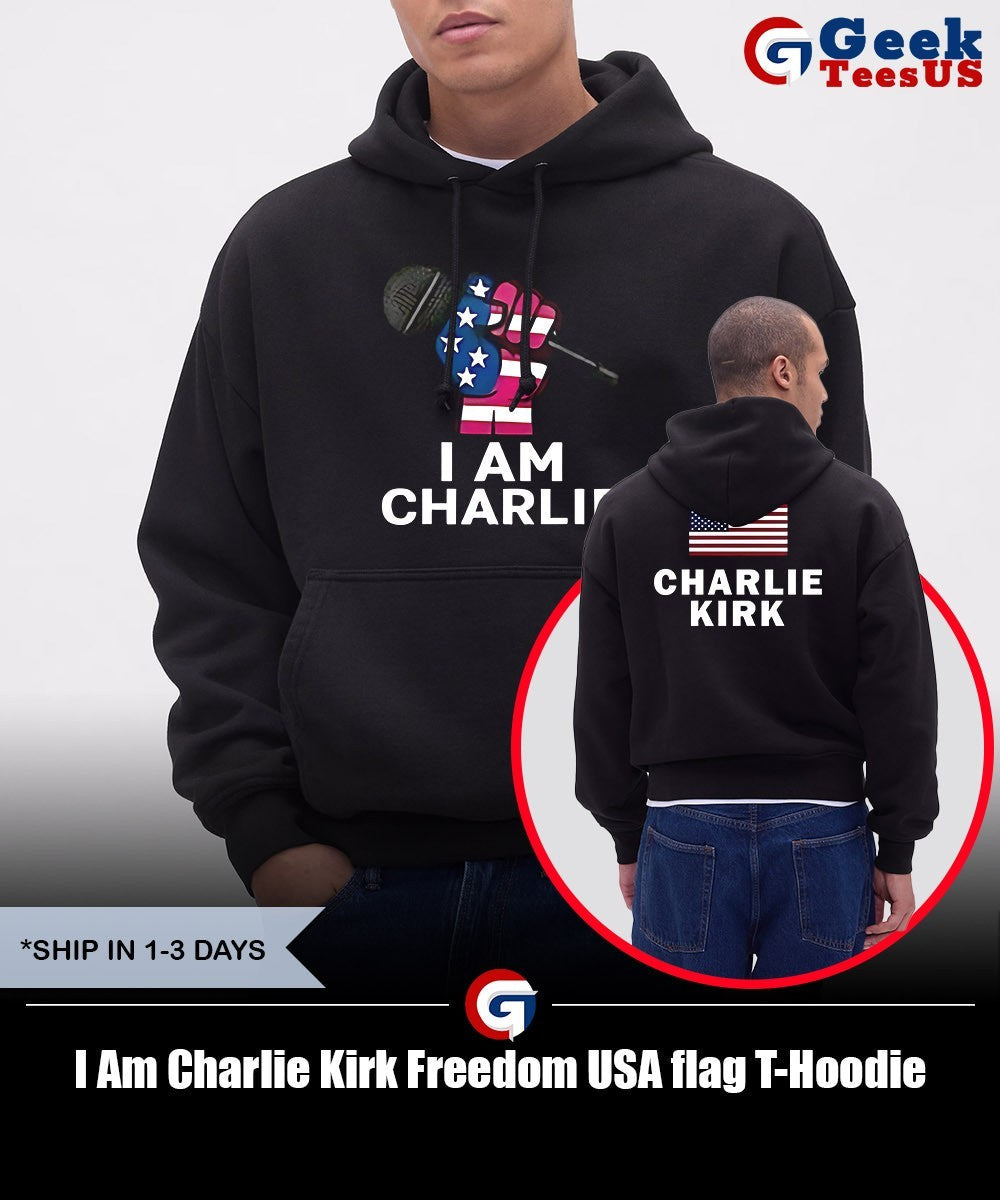 I Am Charlie Kirk Freedom USA flag T-shirt