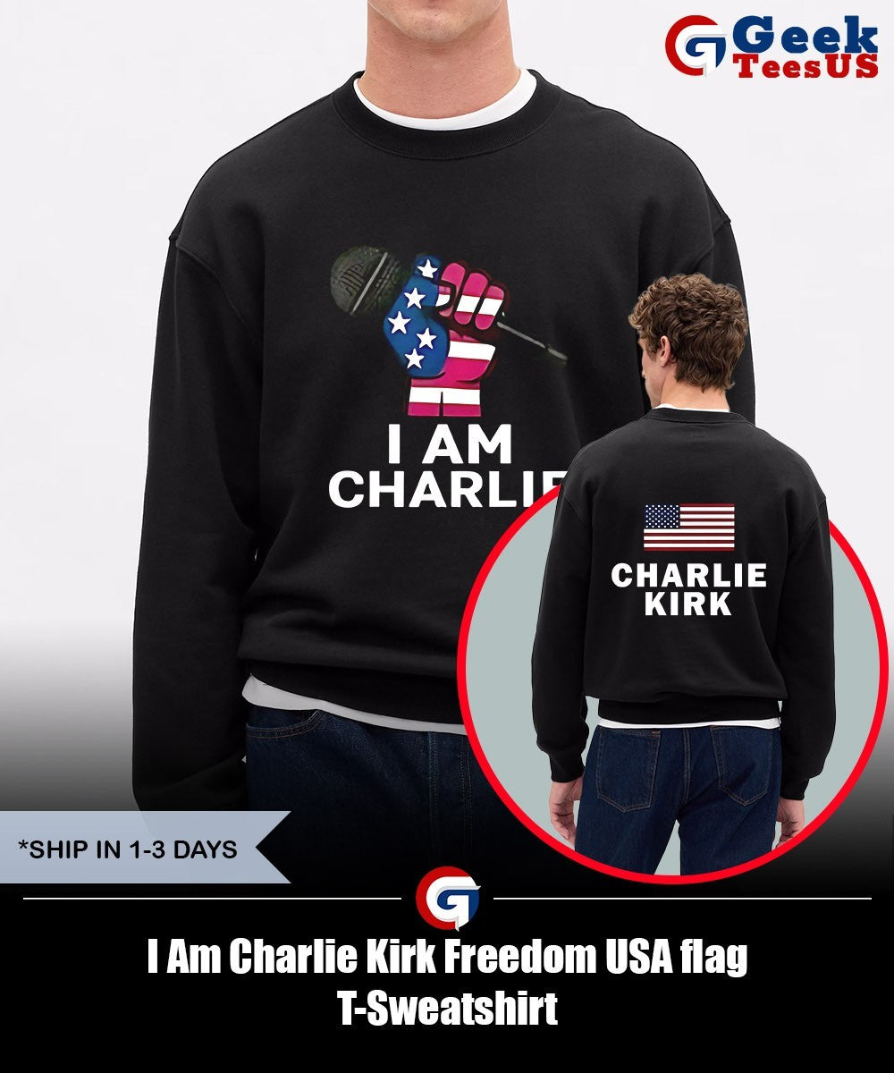I Am Charlie Kirk Freedom USA flag T-shirt