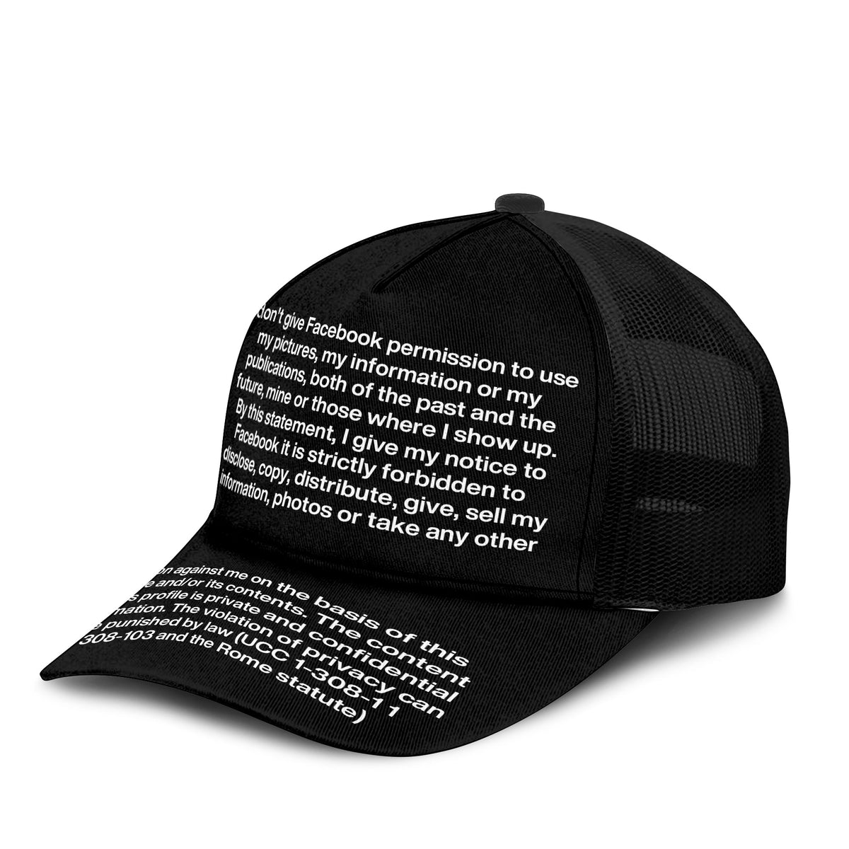 I Don’t Give Facebook Permission Trucker Cap