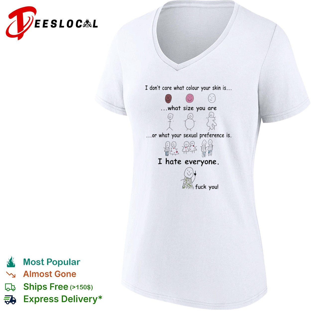 I Hate Everyone Stick Figure shirt