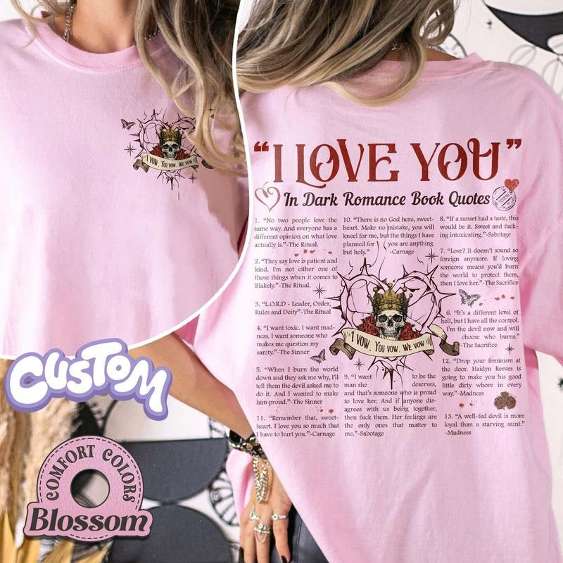 I Love You In Dark Romance Book Quotes Shirt, Book Lover Tee, Lords By Shantel Tessier, Dark Romance Merch, The Ritual Shirt