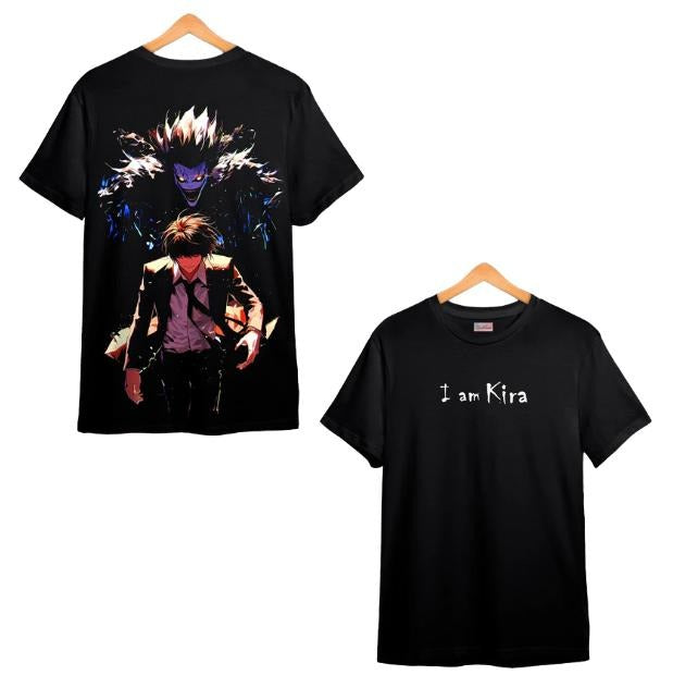 I am Kira T-Shirt, Death Note Shirt, Manga Anime Tshirt, Anime Clothing, Vintage Graphic Tees, Unisex Gothic Grunge Y2k Emo Scene Amity Affliction Style Clothes Gifts for Men Women Streetwear Menswear Womenswear
