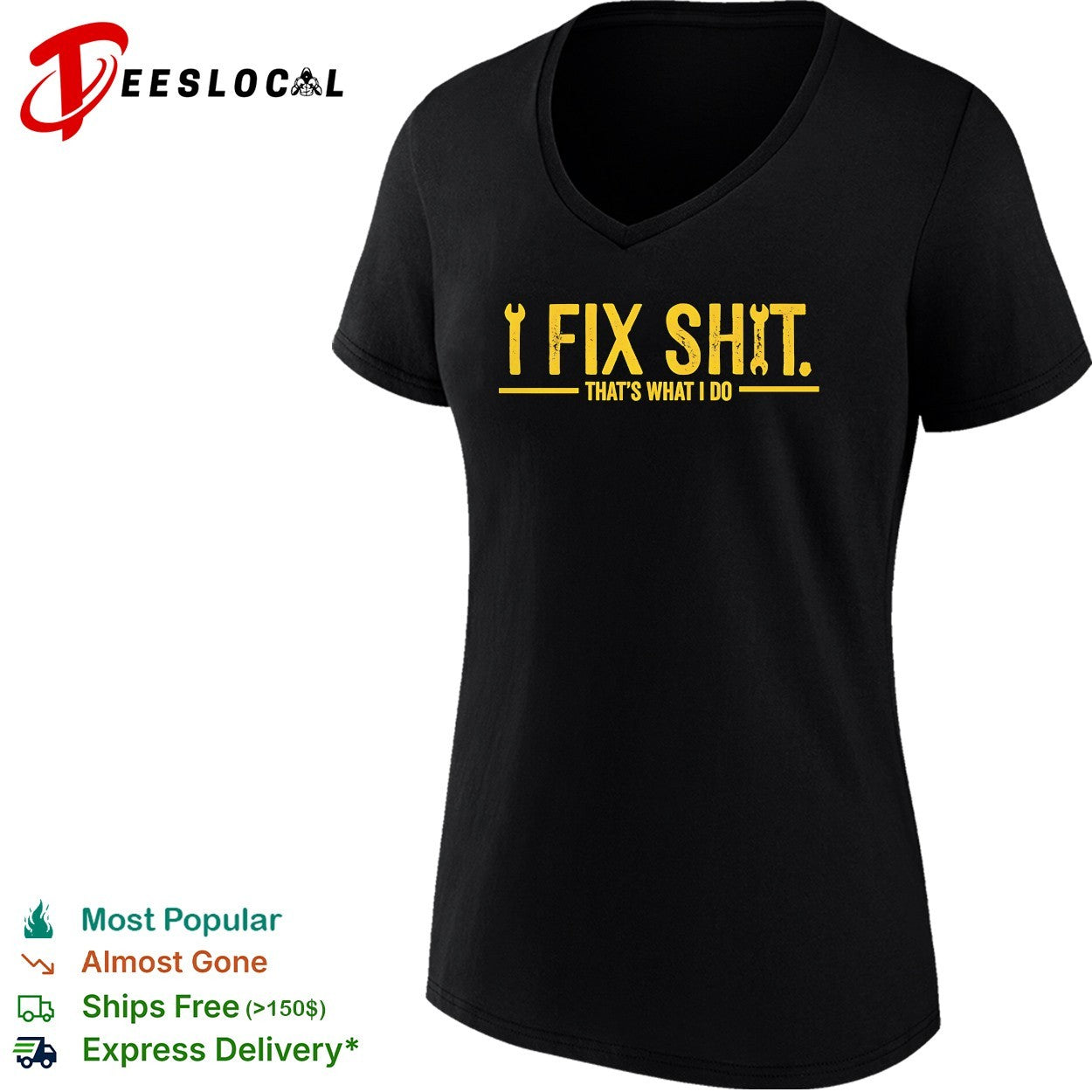 I fix shit that’s what I do bold crossed wrench and screwdriver tool logo shirt