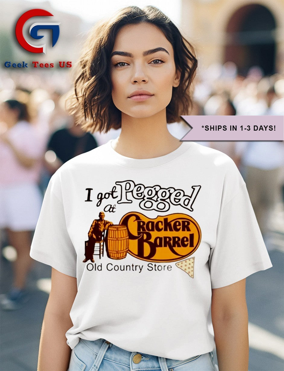 I got Pegged at Cracker Barrel old Country Store logo shirt