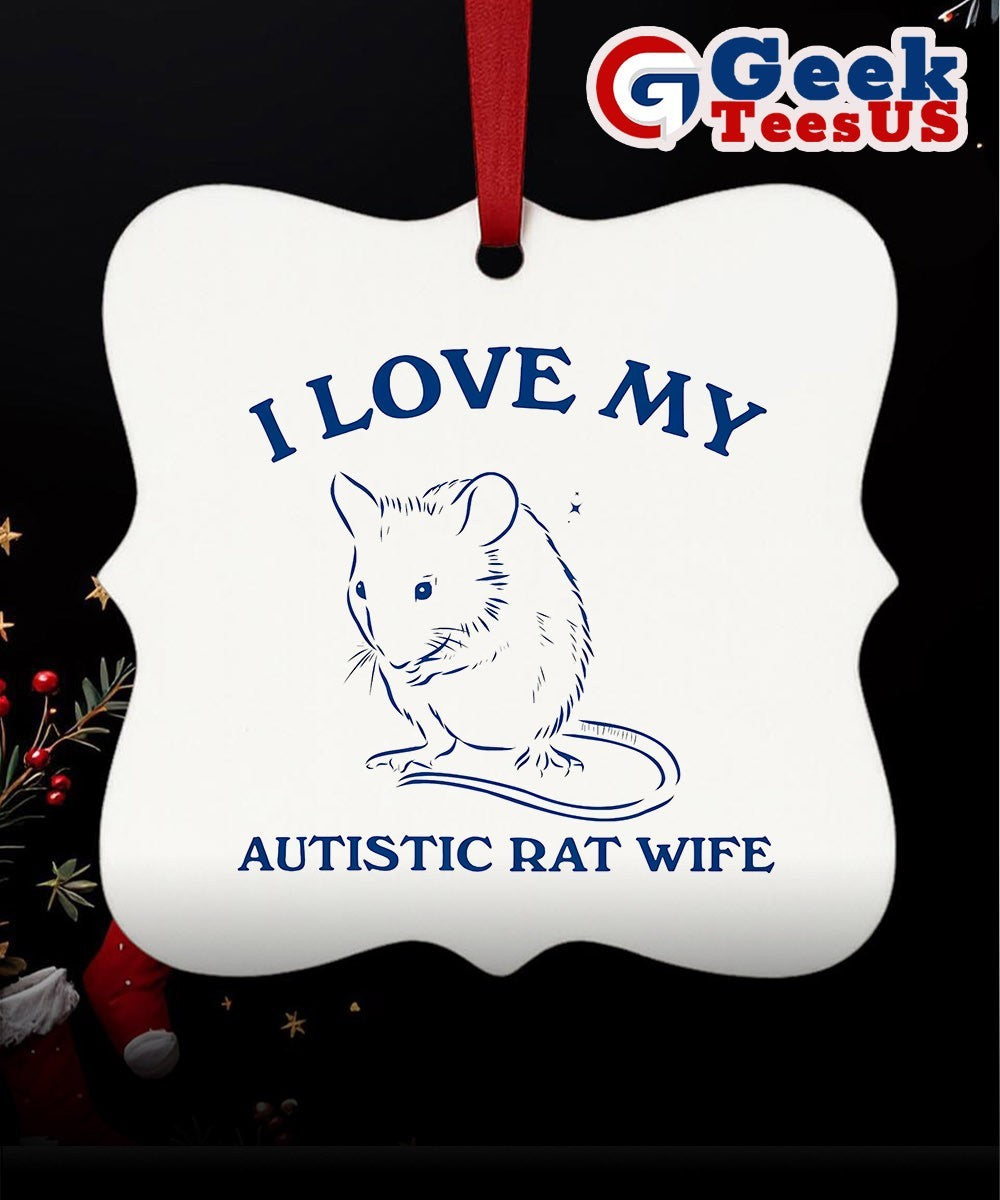 I love my autistic rat wife Ornament