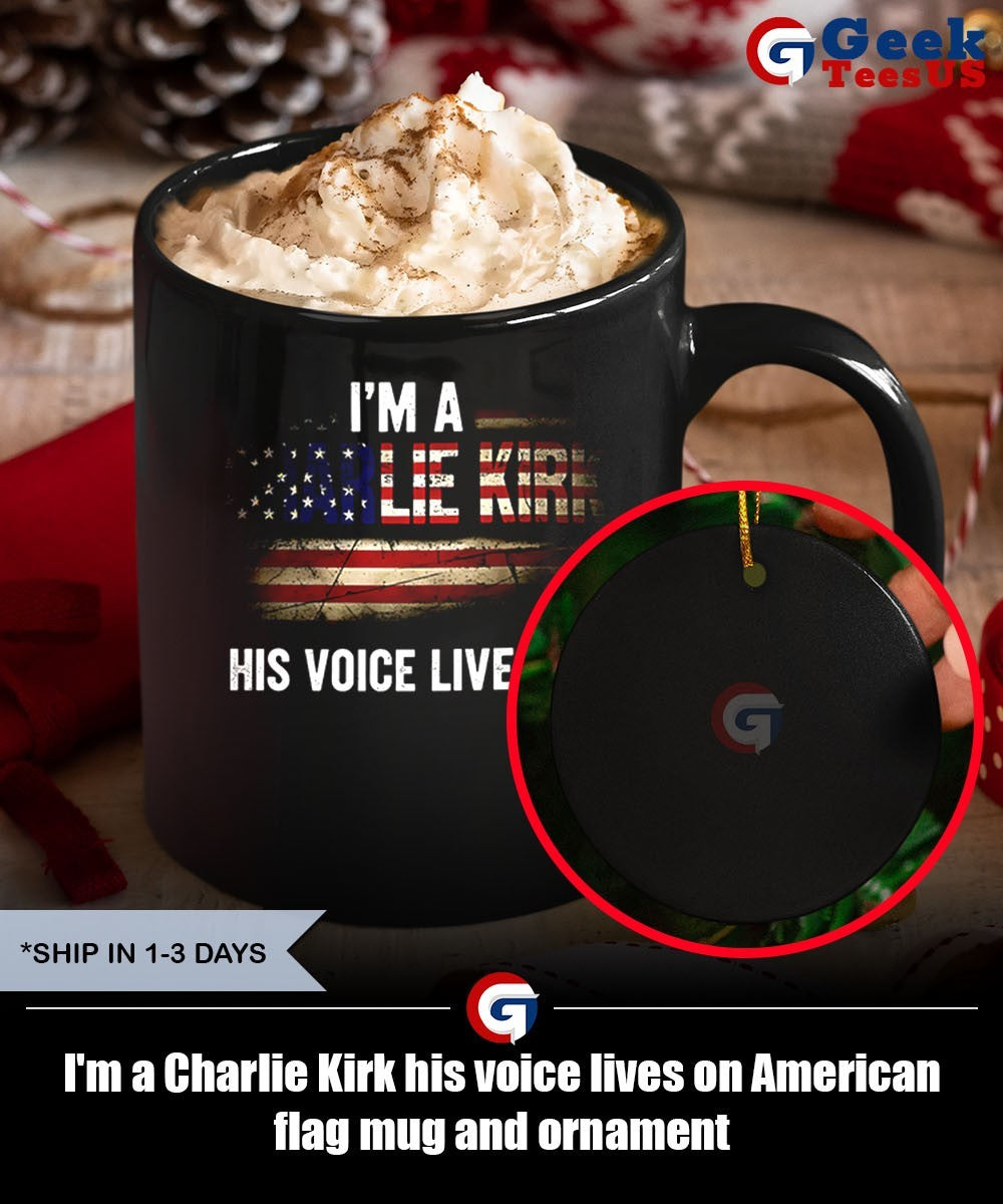 I’m a Charlie Kirk his voice lives on American flag shirt