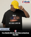 I’m a Charlie Kirk his voice lives on American flag shirt