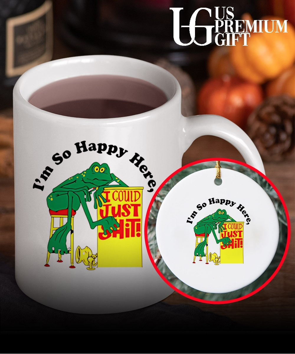 I’m so happy here I could just shit frog T-shirt