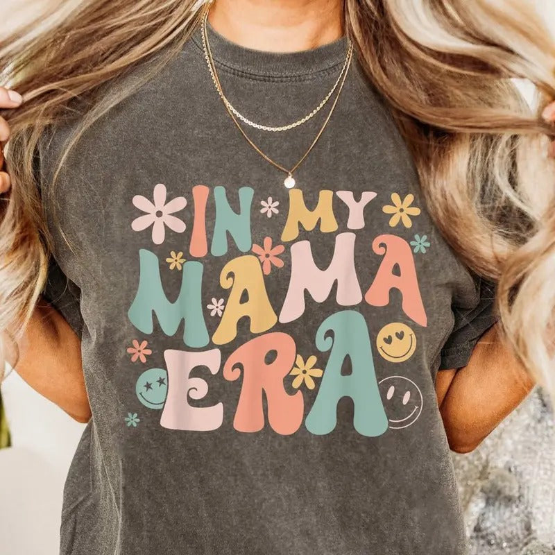 In My Mom Era T-shirt: Funny & Trendy New Mom Tee Retro Concert Shirts for Hot Moms - Shop Mom Shirts Now!