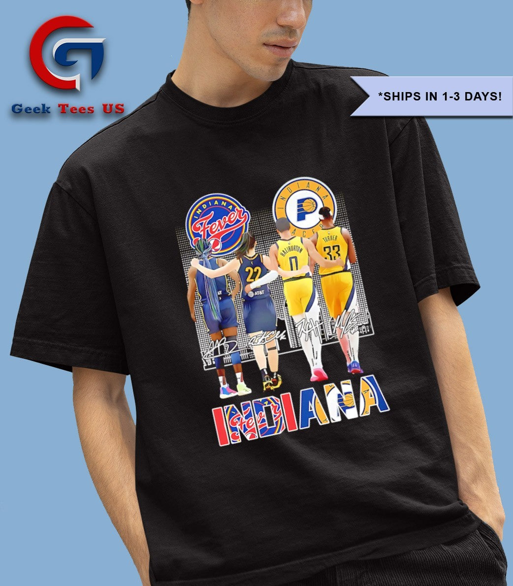 Indiana Fever x Indiana Pacers players Skyline City signature shirt