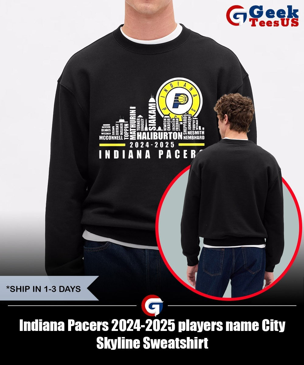 Indiana Pacers 2024-2025 players name City Skyline shirt