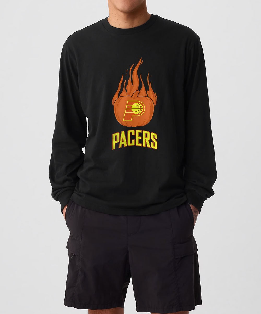 Indiana Pacers flaming pumpkin Halloween 2025 shirt