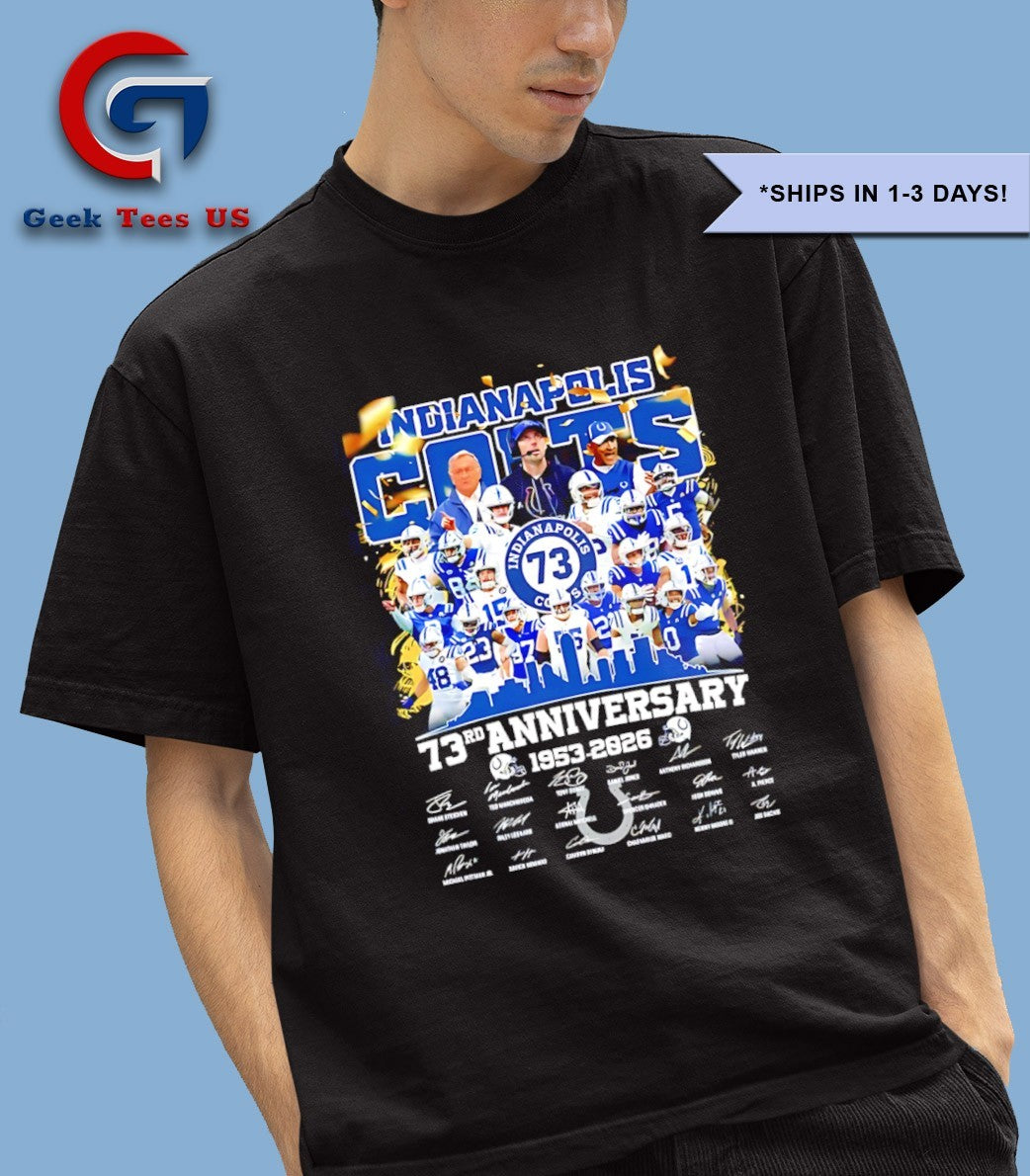 Indianapolis Colts 73rd Anniversary 1953-2026 Team signature shirt