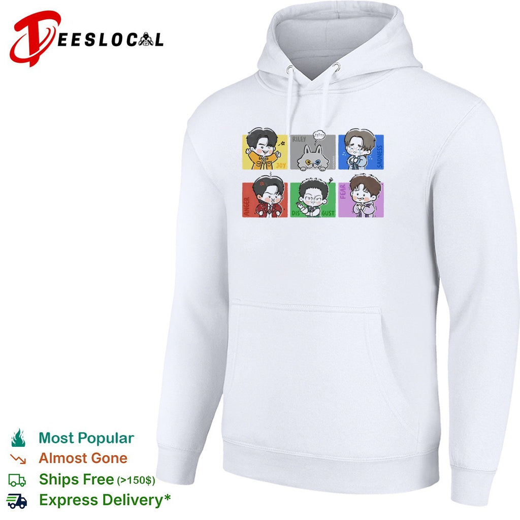 Inside Out Joy Sadness Anger Disgust Fear and Riley Chibi Characters shirt