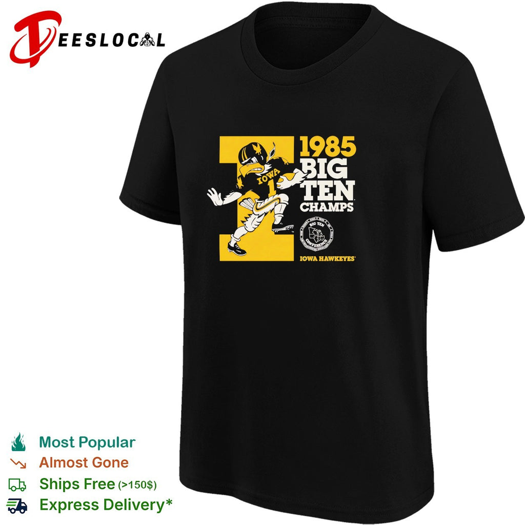 Iowa Hawkeyes Herky mascot 1985 Big Ten champs jersey number 1 shirt