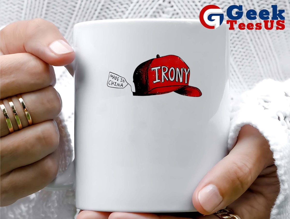 Irony red hat made in China shirt