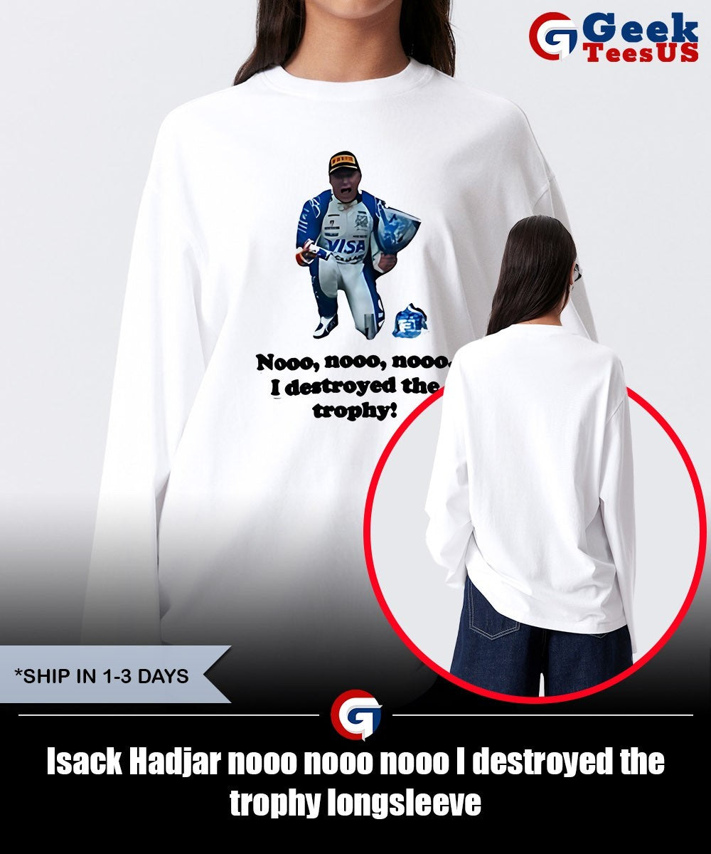 Isack Hadjar nooo nooo nooo I destroyed the trophy shirt