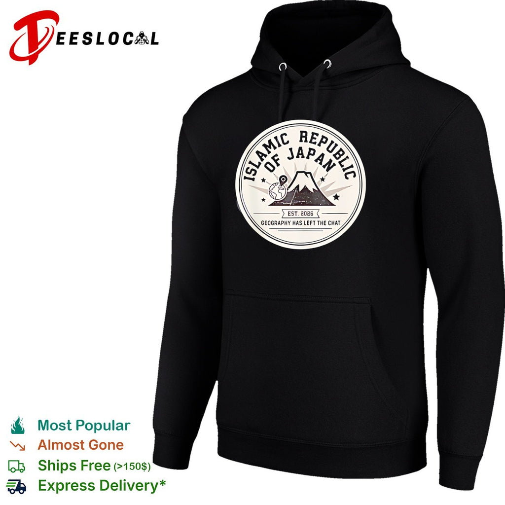Islamic Republic of Japan Mount Fuji badge geography has left the chat shirt