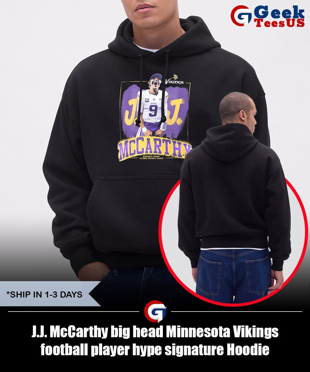 J.J. McCarthy big head Minnesota Vikings football player hype signature shirt