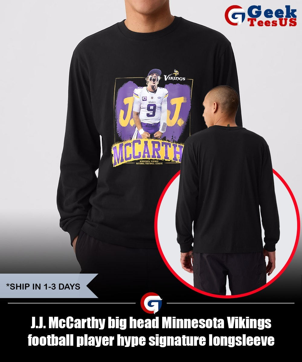 J.J. McCarthy big head Minnesota Vikings football player hype signature shirt