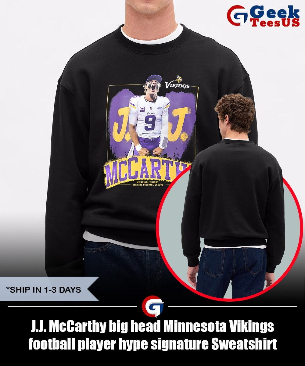 J.J. McCarthy big head Minnesota Vikings football player hype signature shirt