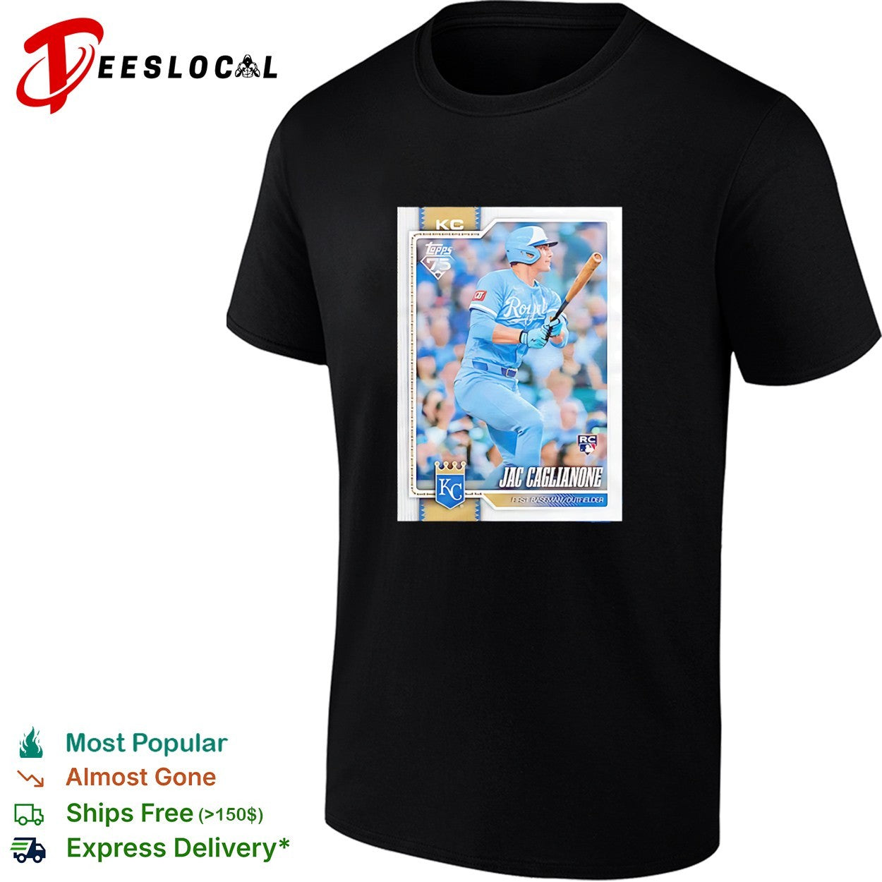 Jac Caglianone Kansas City Royals MLB Topps 75 First Baseman shirt