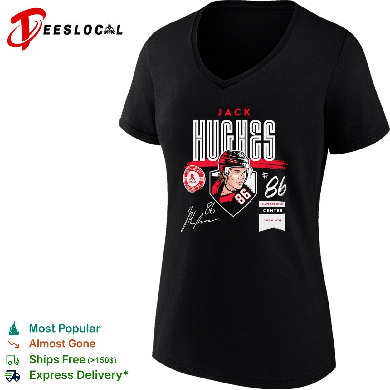 Jack Hughes New Jersey Devils All-Star Signature NHL shirt