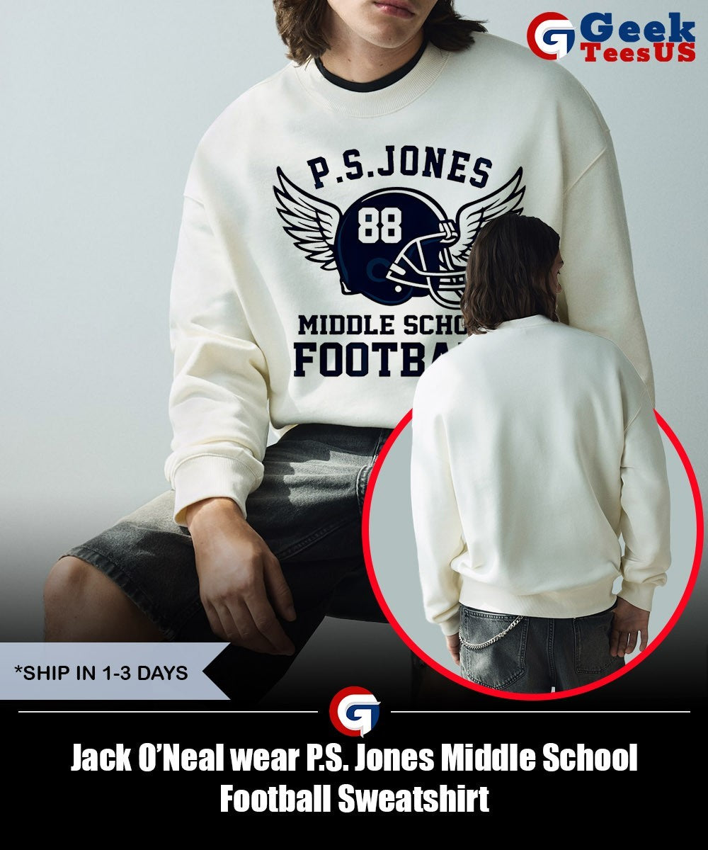 Jack O’Neal wear P.S. Jones Middle School Football shirt