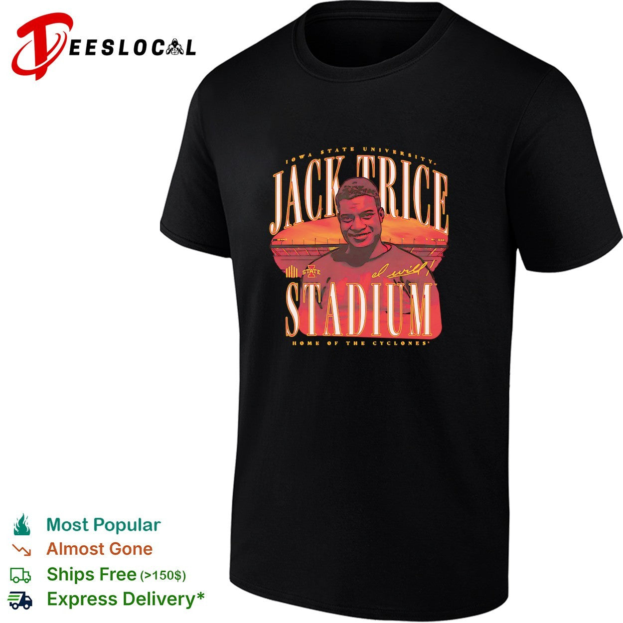 Jack Trice Stadium Iowa State University portrait home of the Cyclones shirt