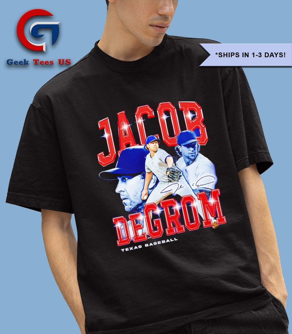 Jacob deGrom Texas Rangers baseball flair signature retro shirt