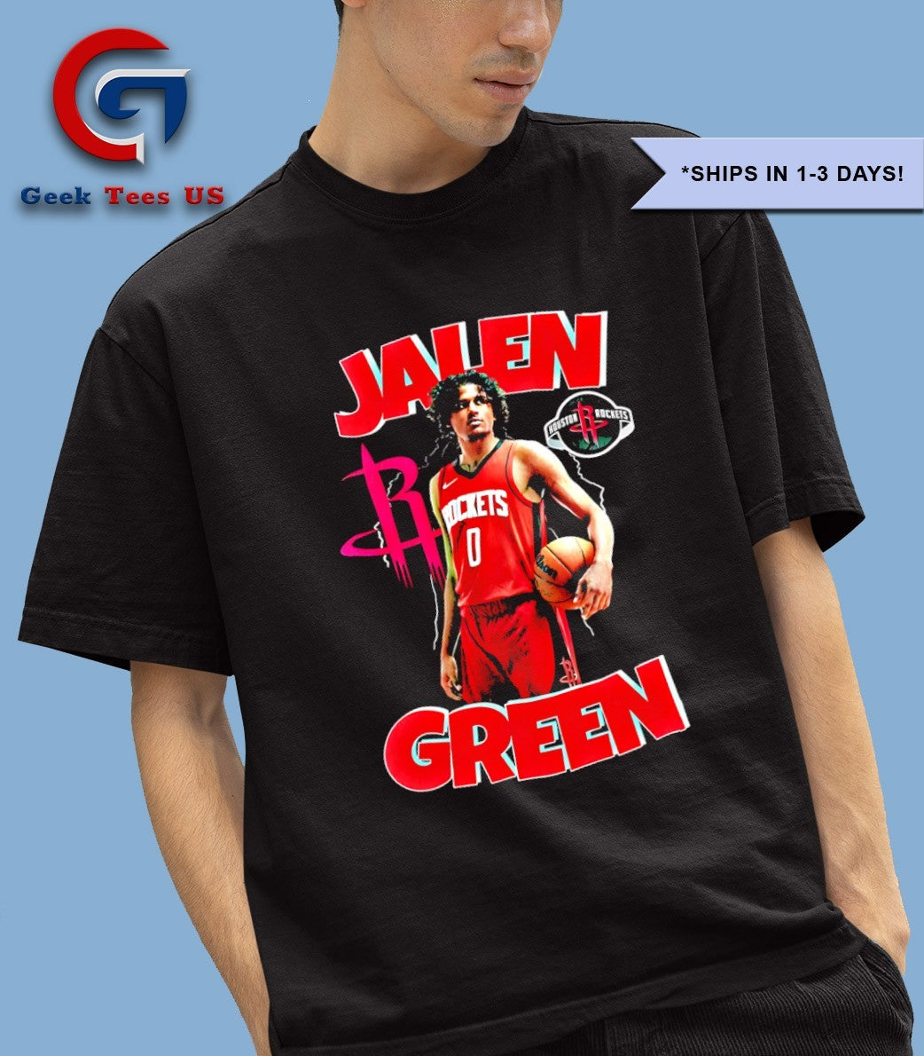 Jalen Green player Houston Rockets basketball 90s Style NBA shirt